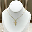 Collar rodio doble cruz nacar