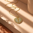 Collar rodio corazon partido