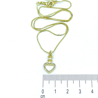 Collar rodio dije corazones