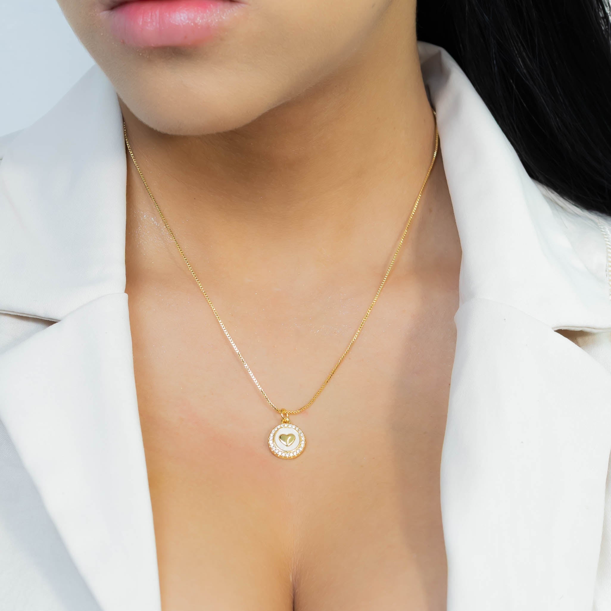Collar rodio corazon interno