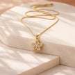 Collar rodio flor zircones
