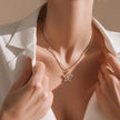 Collar rodio flor zircones