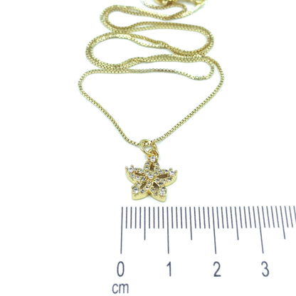 Collar rodio flor zircones