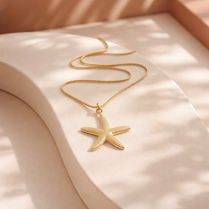 Collar rodio estrella mar