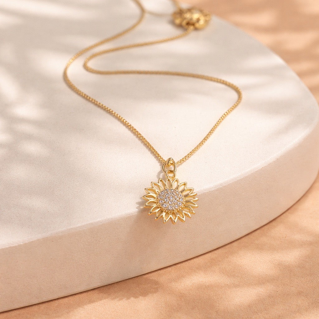 Collar rodio girasol