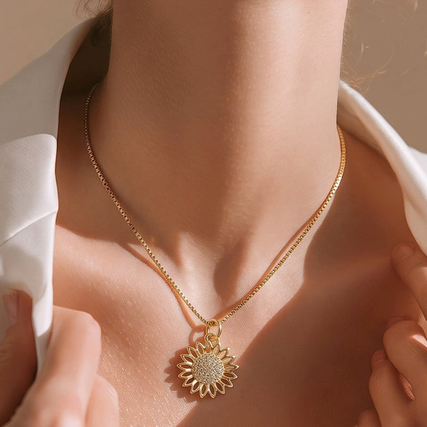 Collar rodio girasol