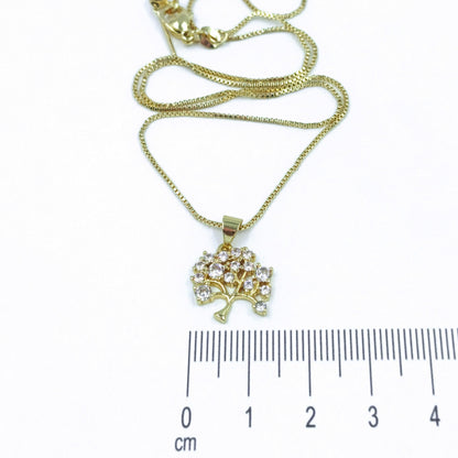 Collar rodio arbol vida