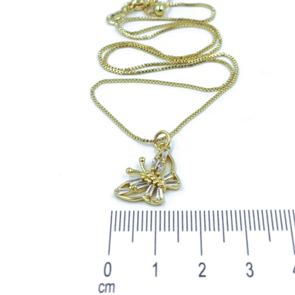 Collar rodio mariposa