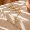 Collar rodio cruz
