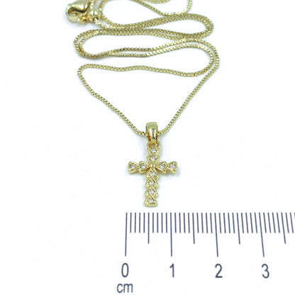 Collar rodio cruz