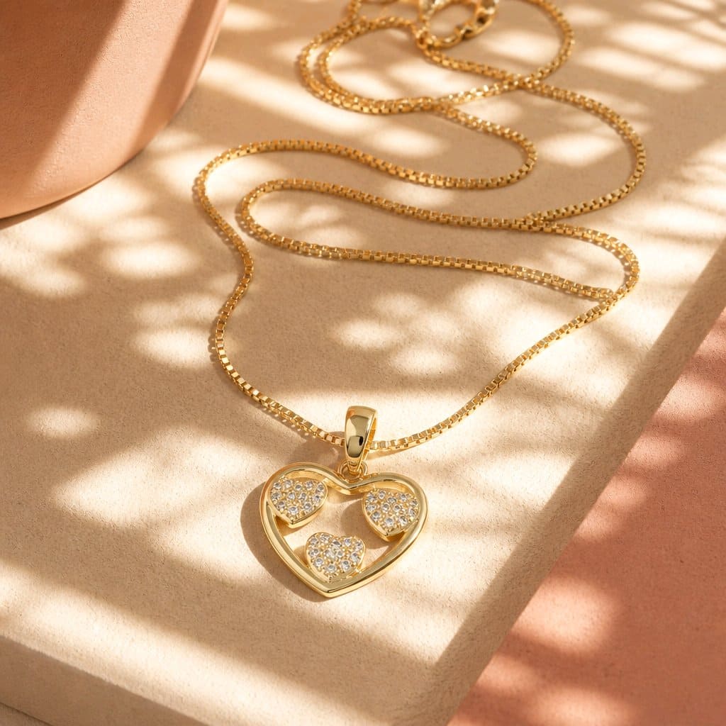 Collar rodio corazon