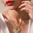 Collar rodio maxi corazón