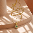 Collar rodio mini corazón esmeralda