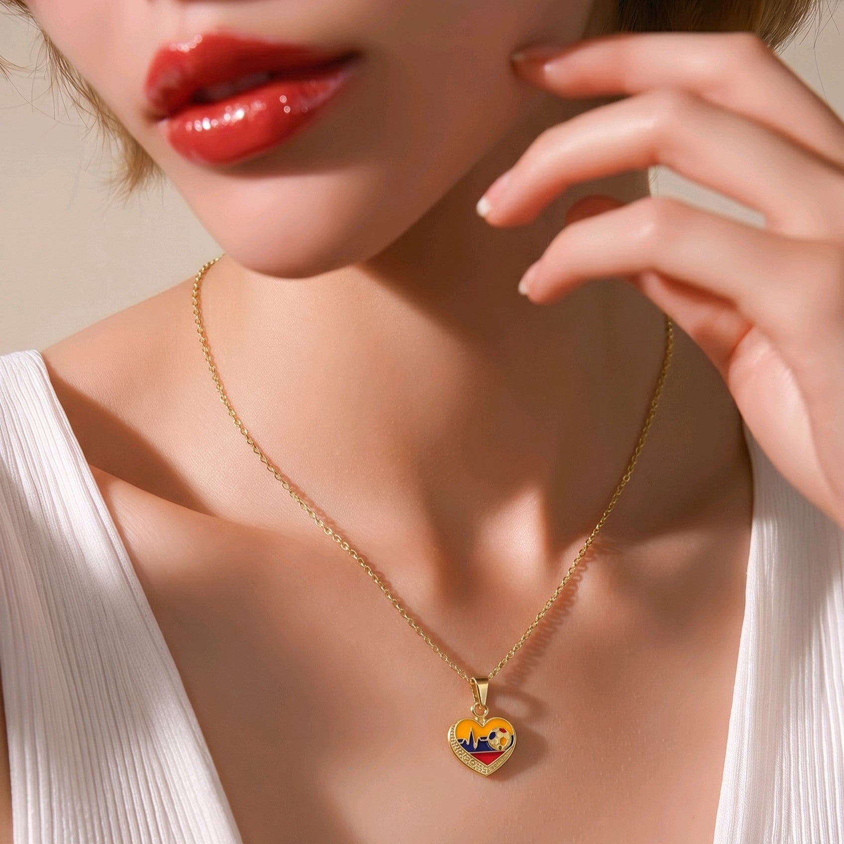 Collar rodio corazón Colombia