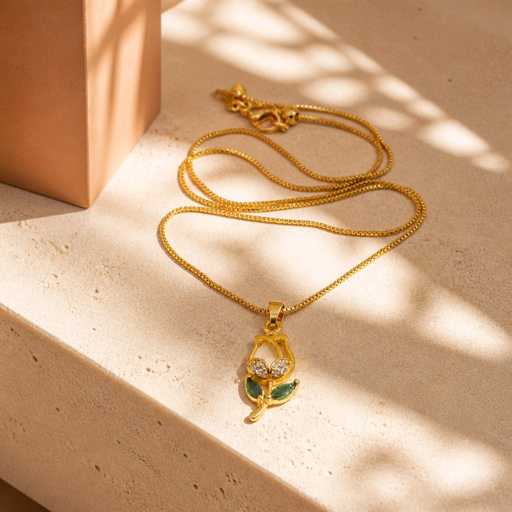 Collar rodio tulipán