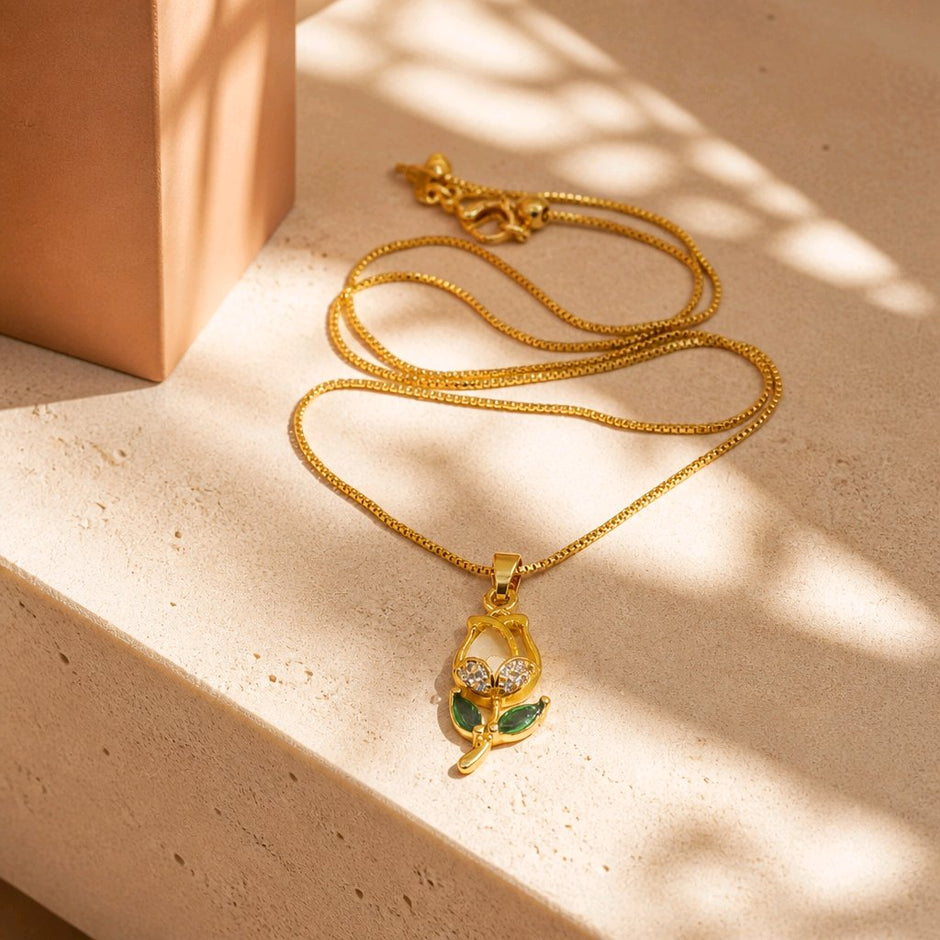 Collar rodio tulipán