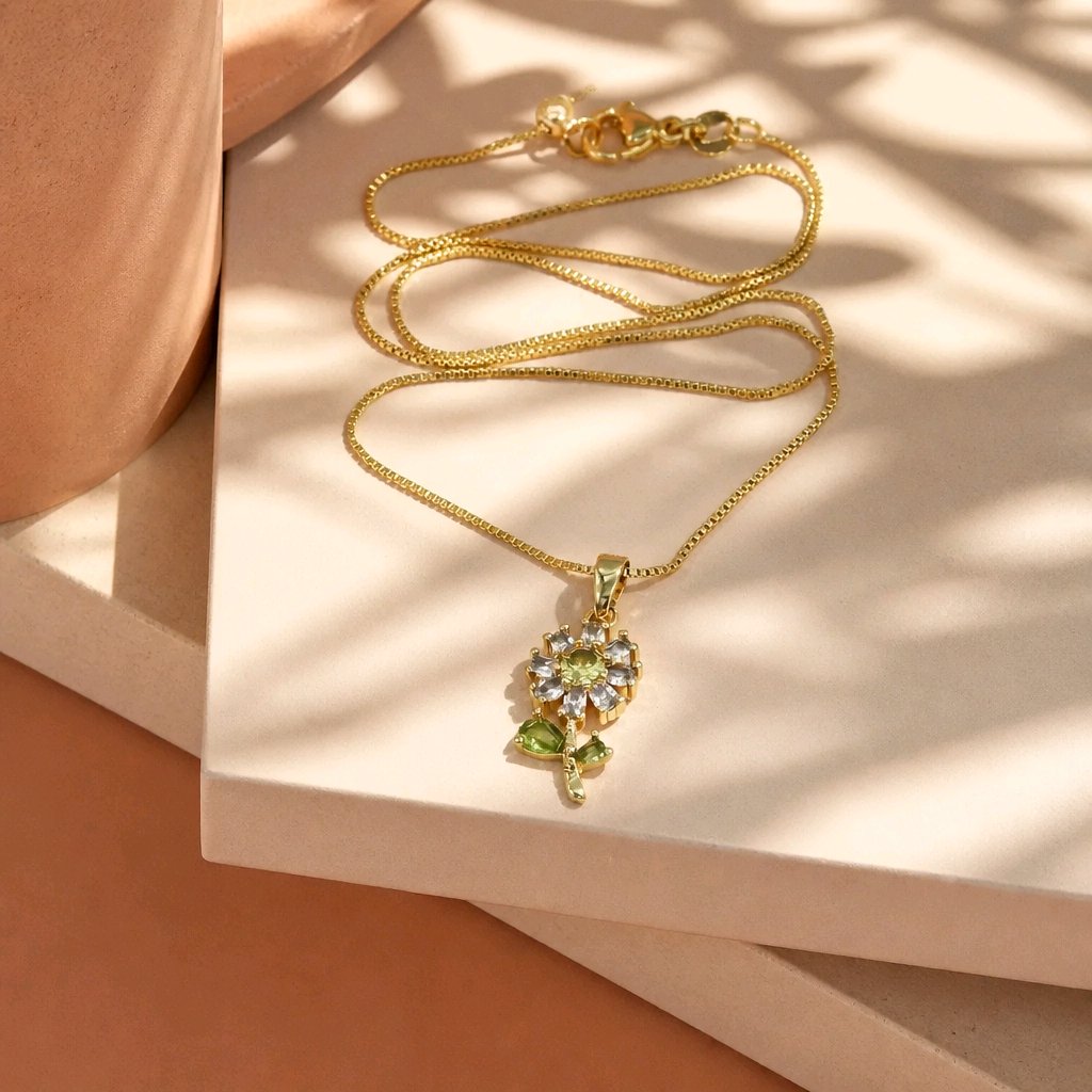 Collar rodio girasol