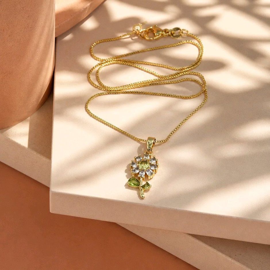 Collar rodio girasol