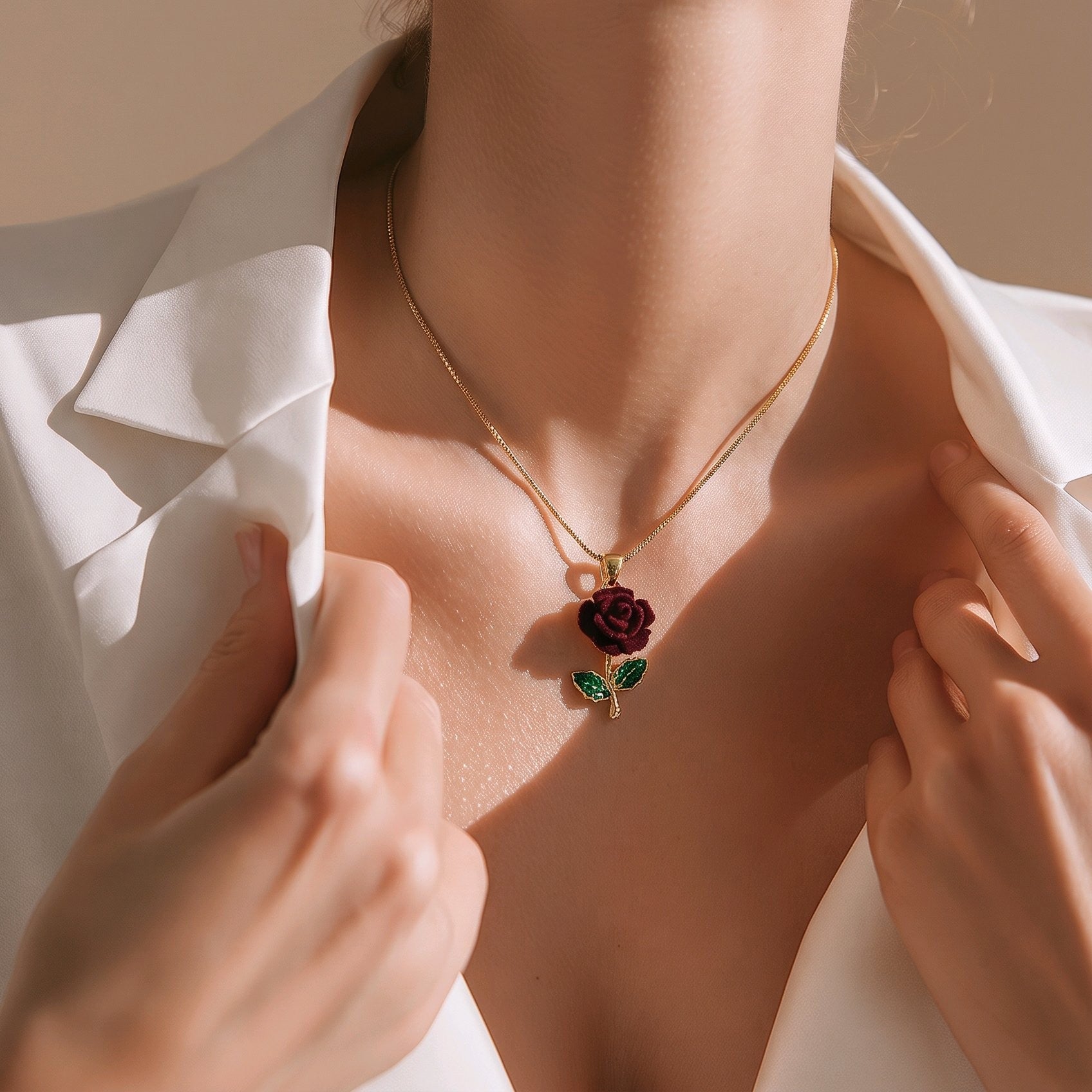 Collar rodio rosa