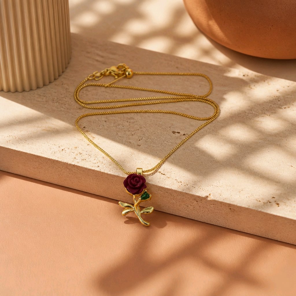 Collar rodio rosa mini