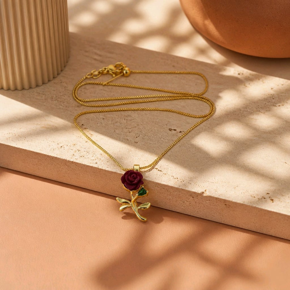 Collar rodio rosa mini