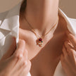 Collar rodio rosa mini