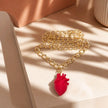 Collar rodio corazón tusa