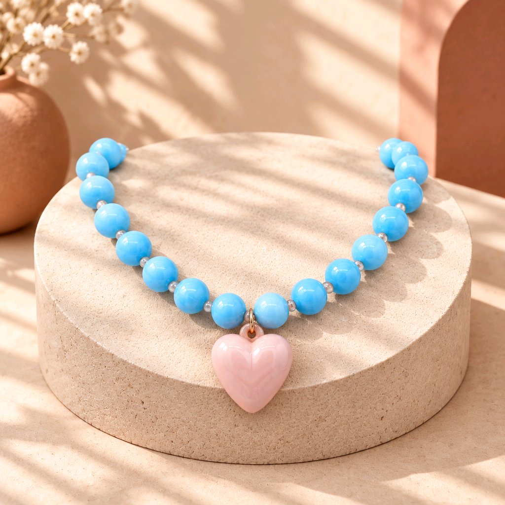 Collar rodio azul