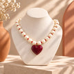 Collar rodio blanco corazón Vinotinto