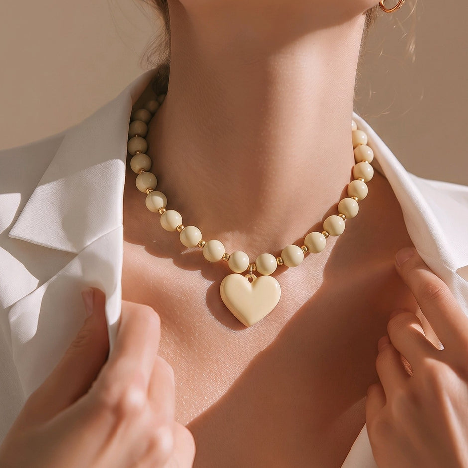 Collar rodio beis