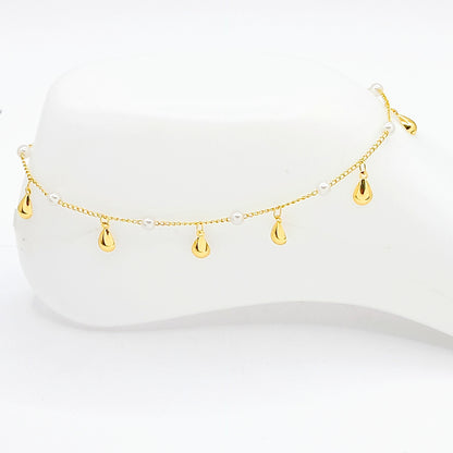 Tobillera perla gotas