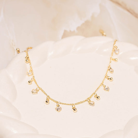 Tobillera corazón cristal