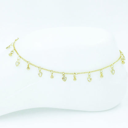 Tobillera corazón cristal