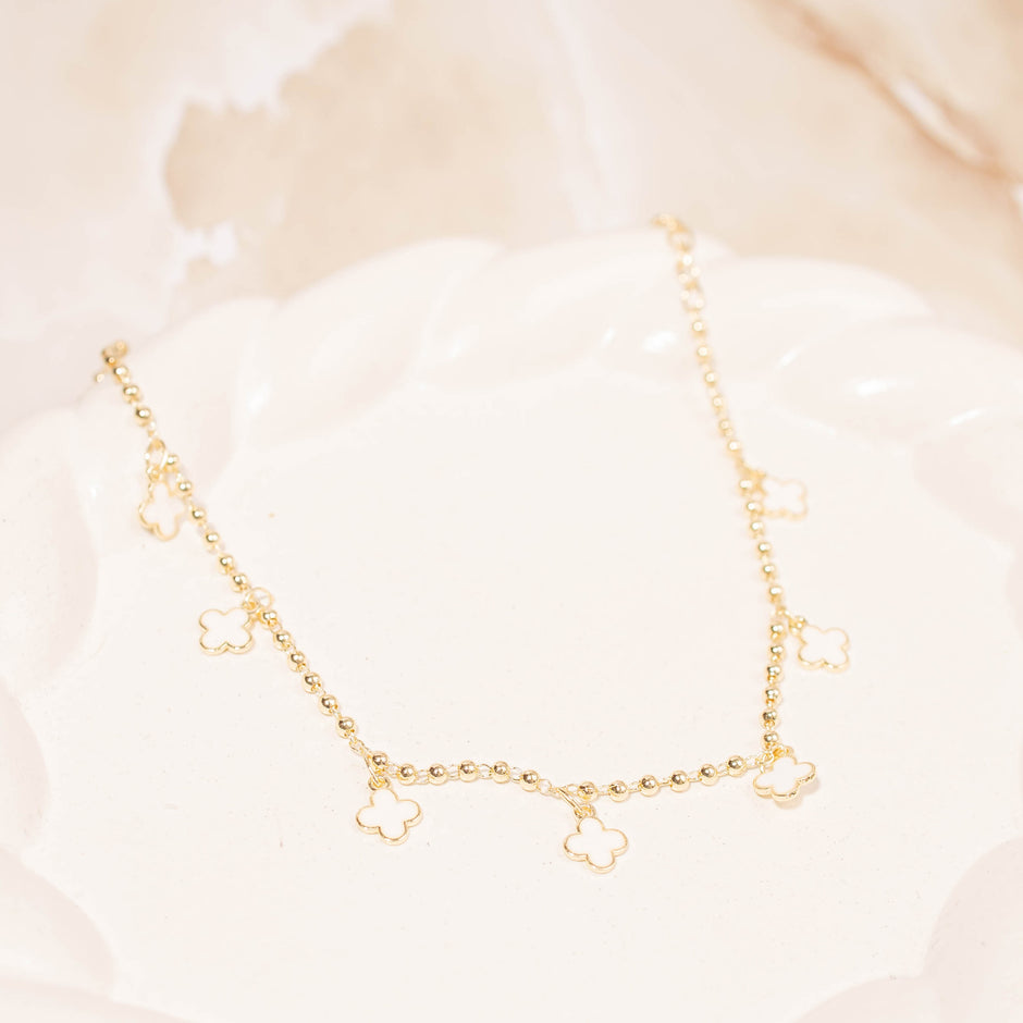 Tobillera Van cleef blano