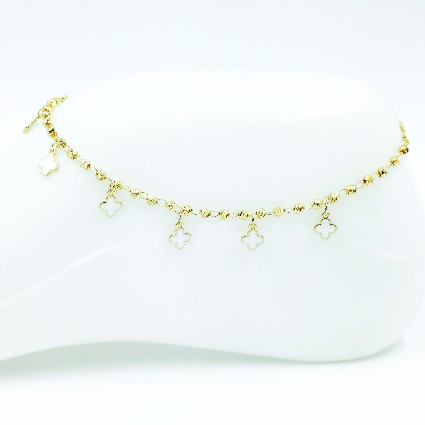 Tobillera Van cleef blano