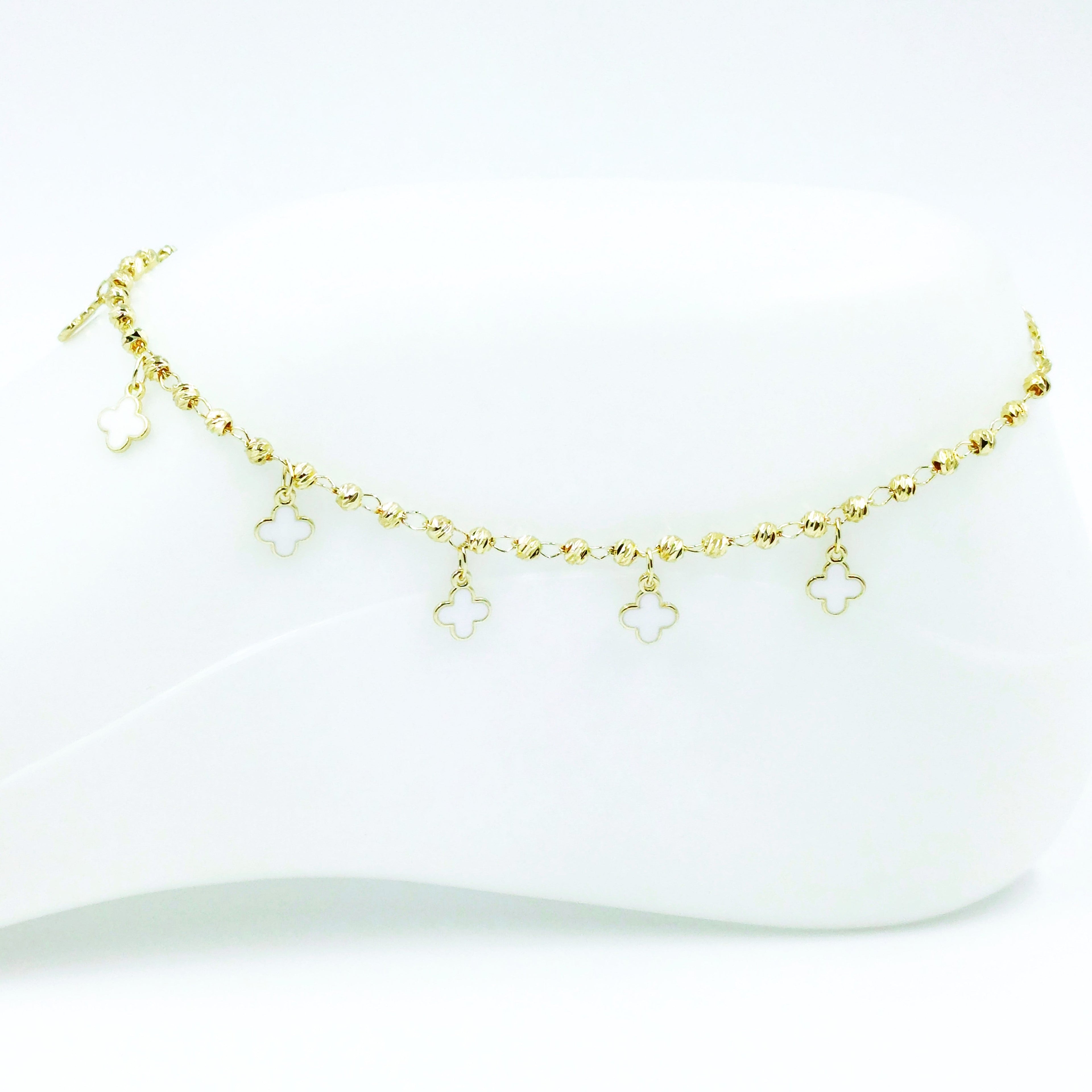 Tobillera Van cleef blano