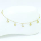 Tobillera mini perlas estrellas