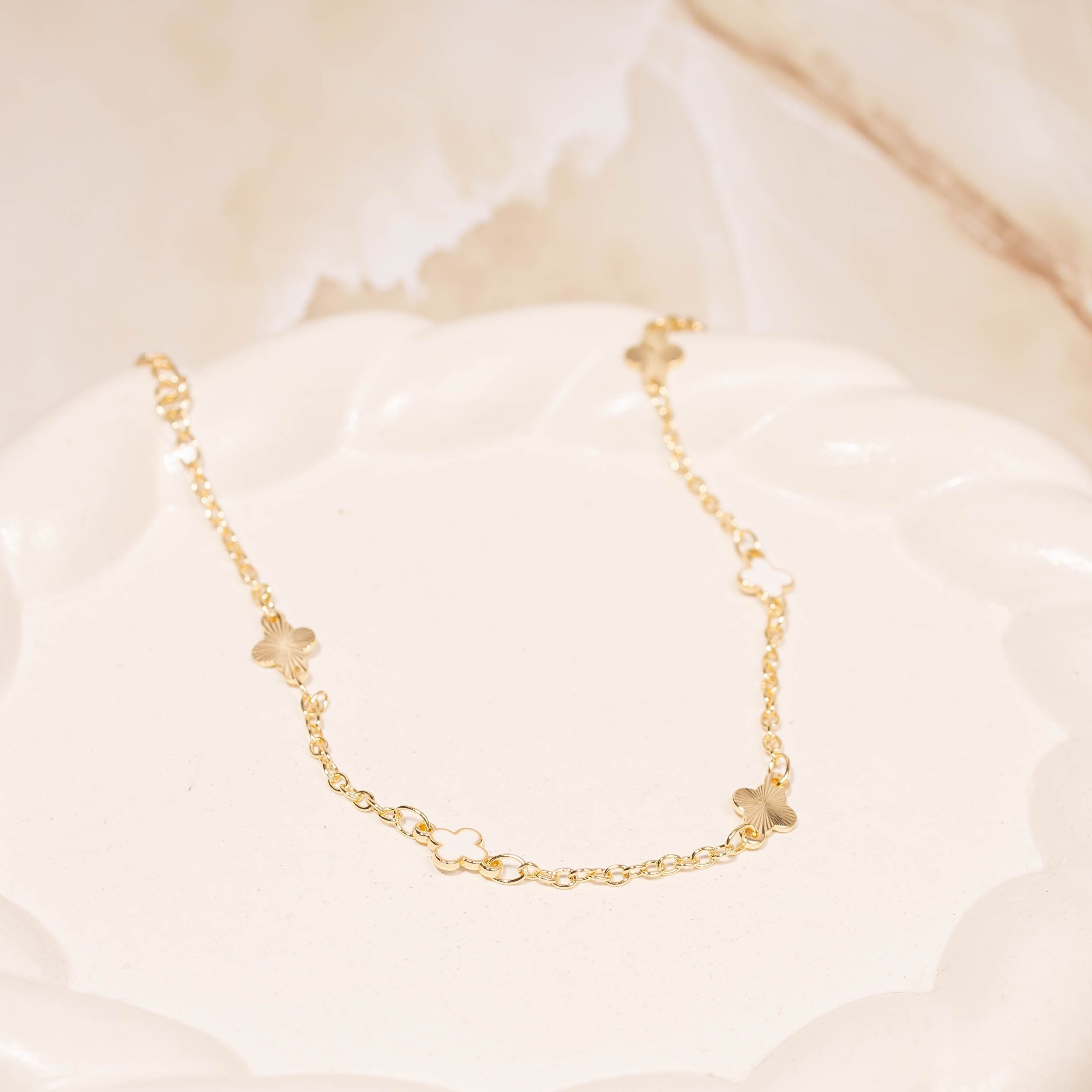 Tobillera Vancleef blanco