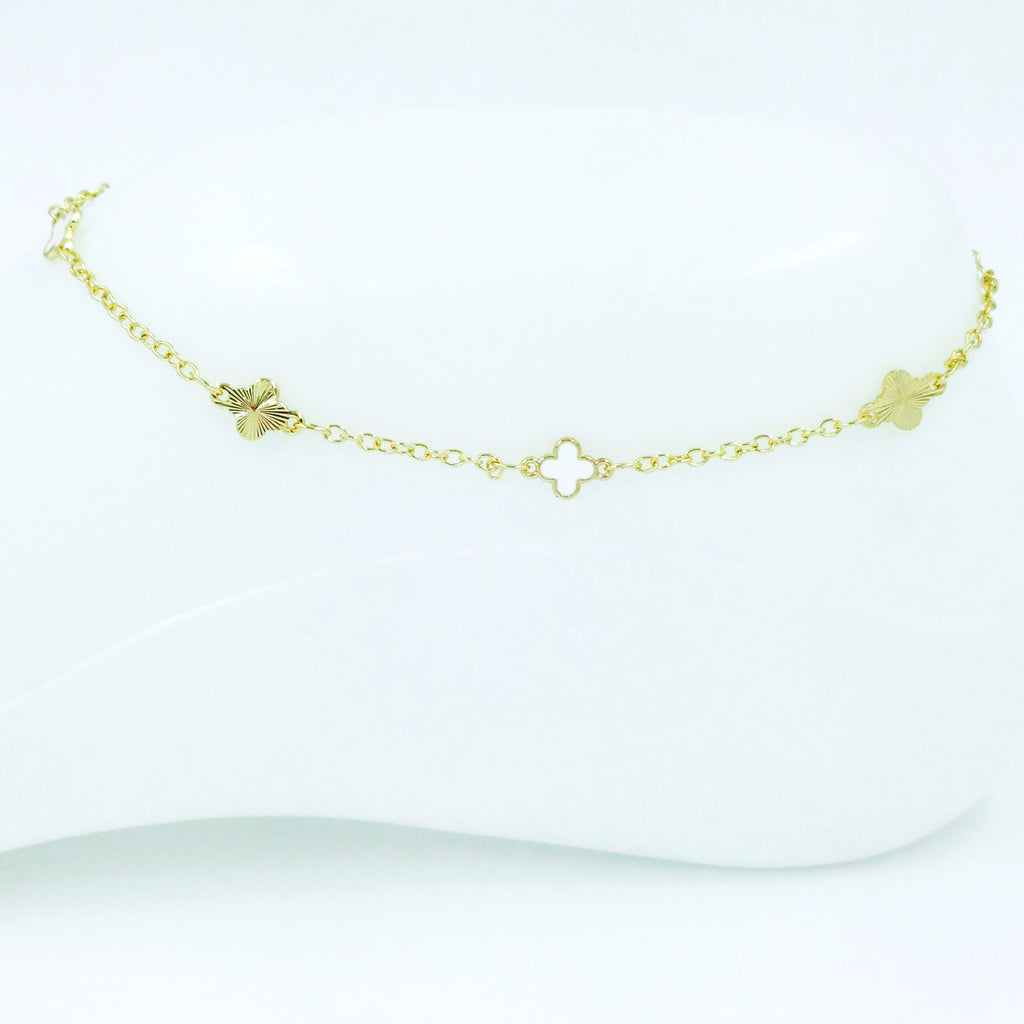 Tobillera Vancleef blanco