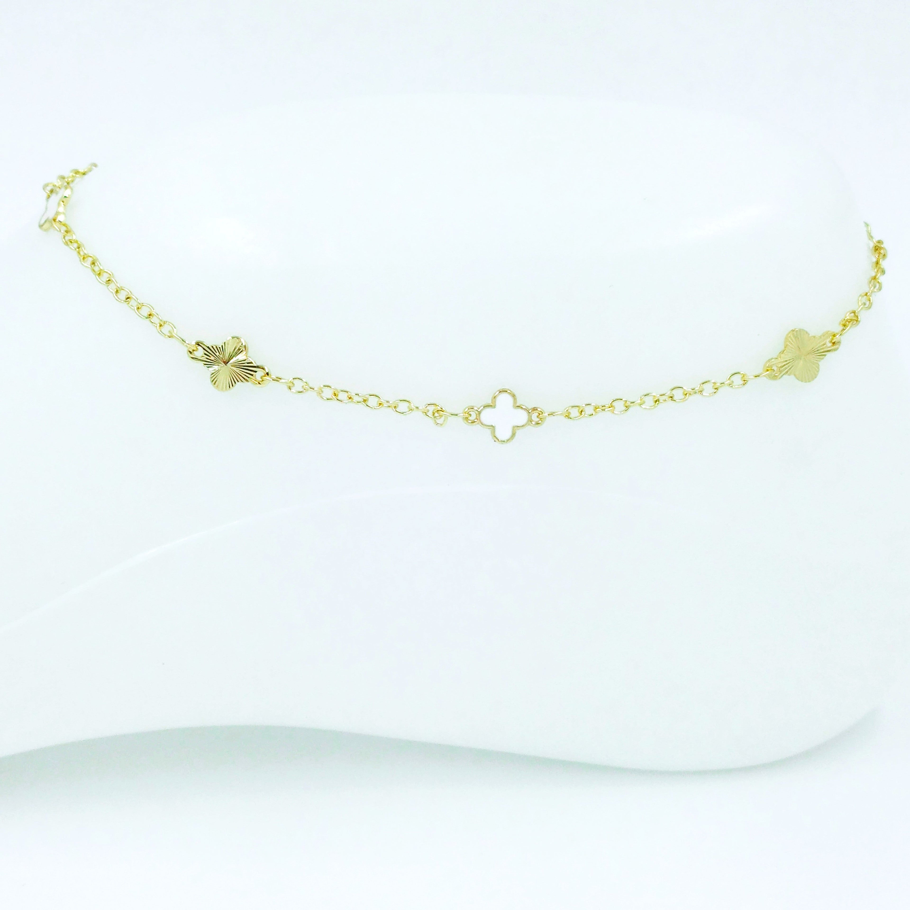 Tobillera Vancleef blanco