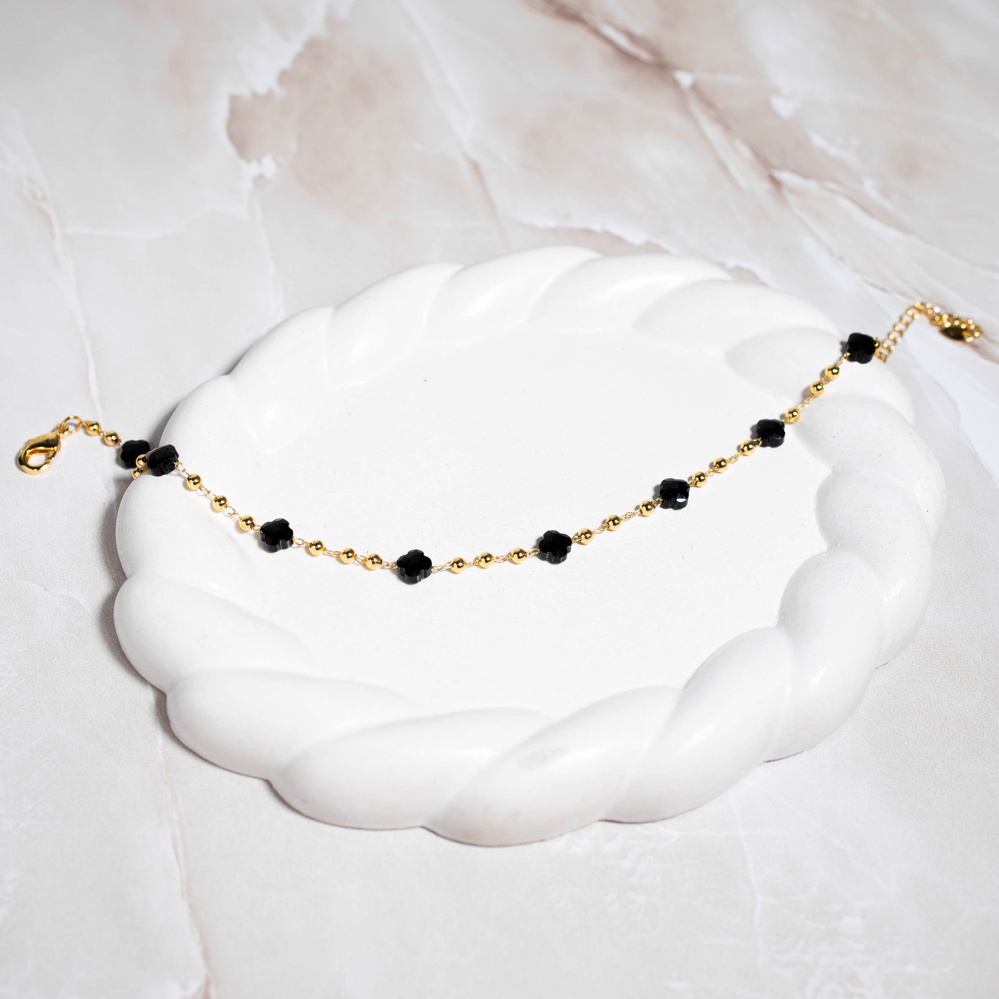 Tobillera van cleef zircón negro