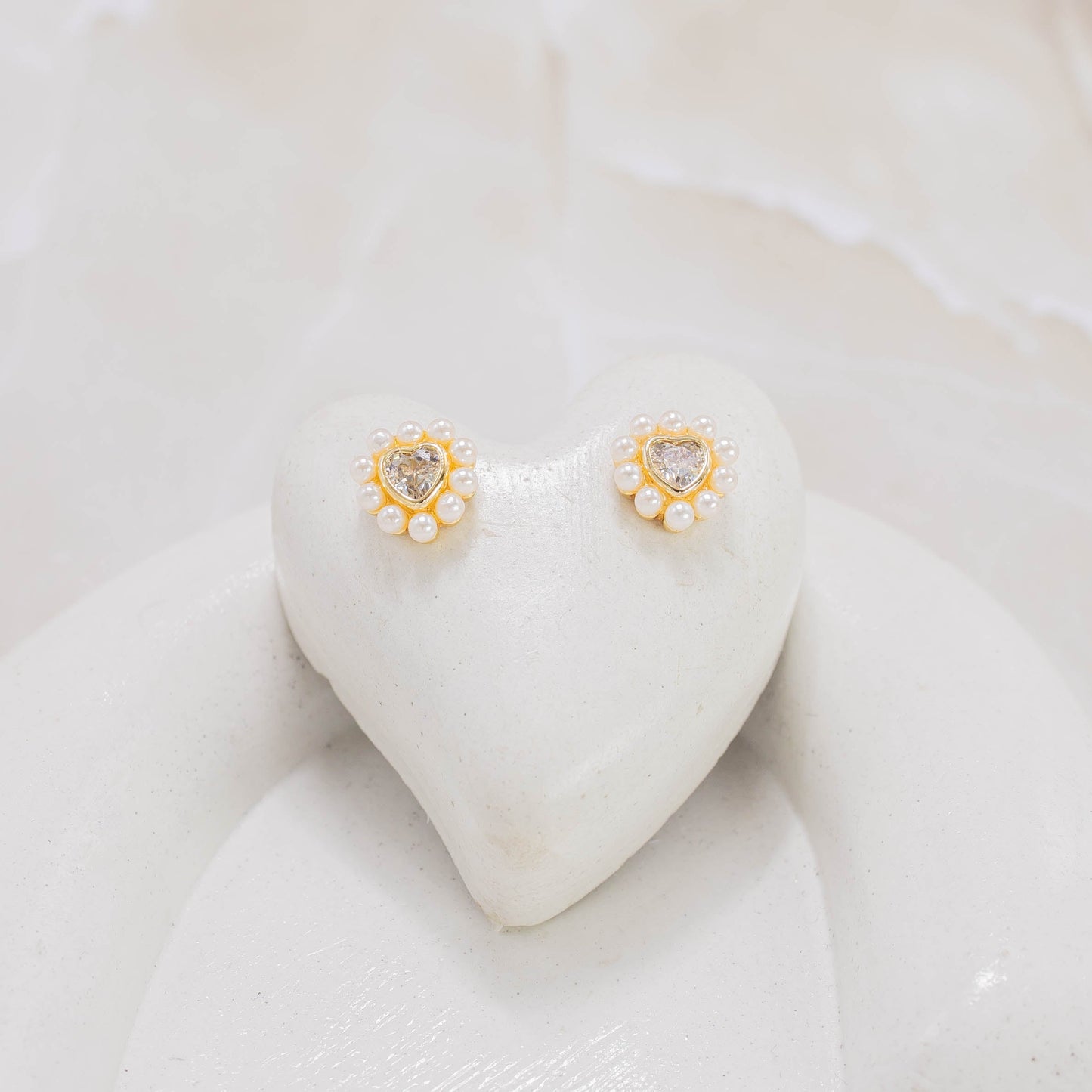 Topo corazón mini perlas