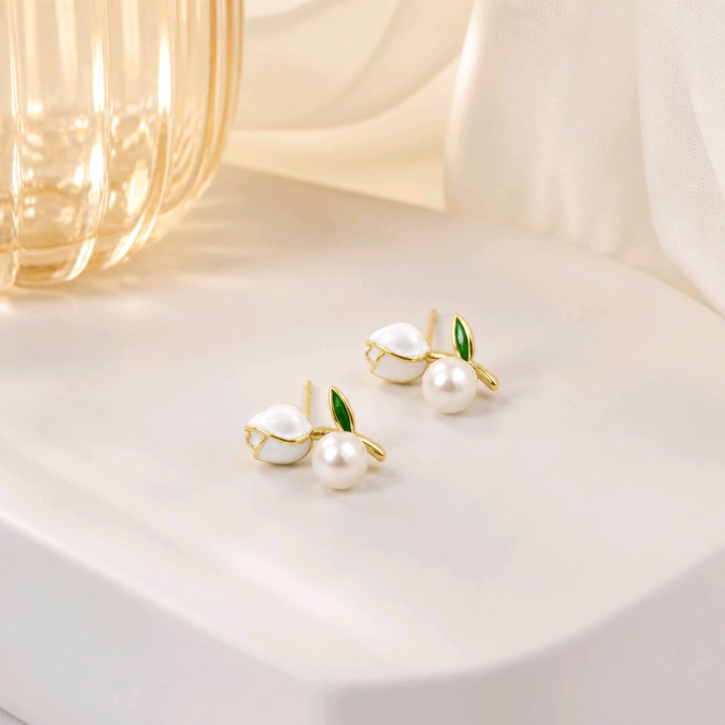 Topo rosa blanca perla