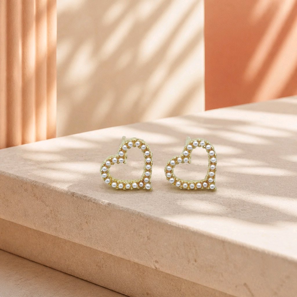 Topo corazón mini perlas
