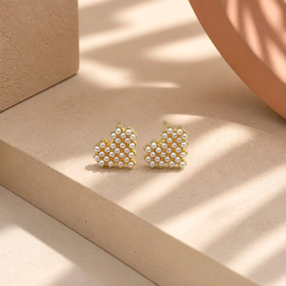 Topo corazón mini perlas