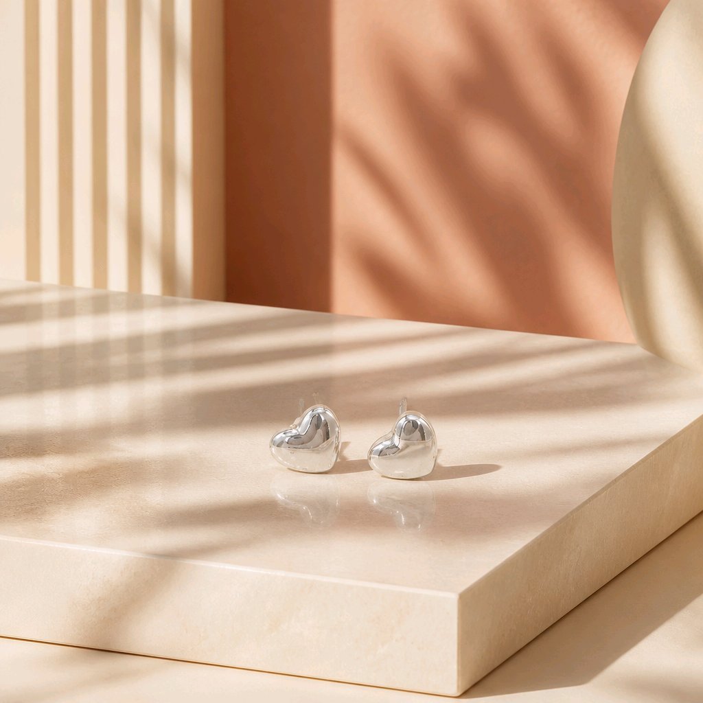 Topo corazón baño de plata