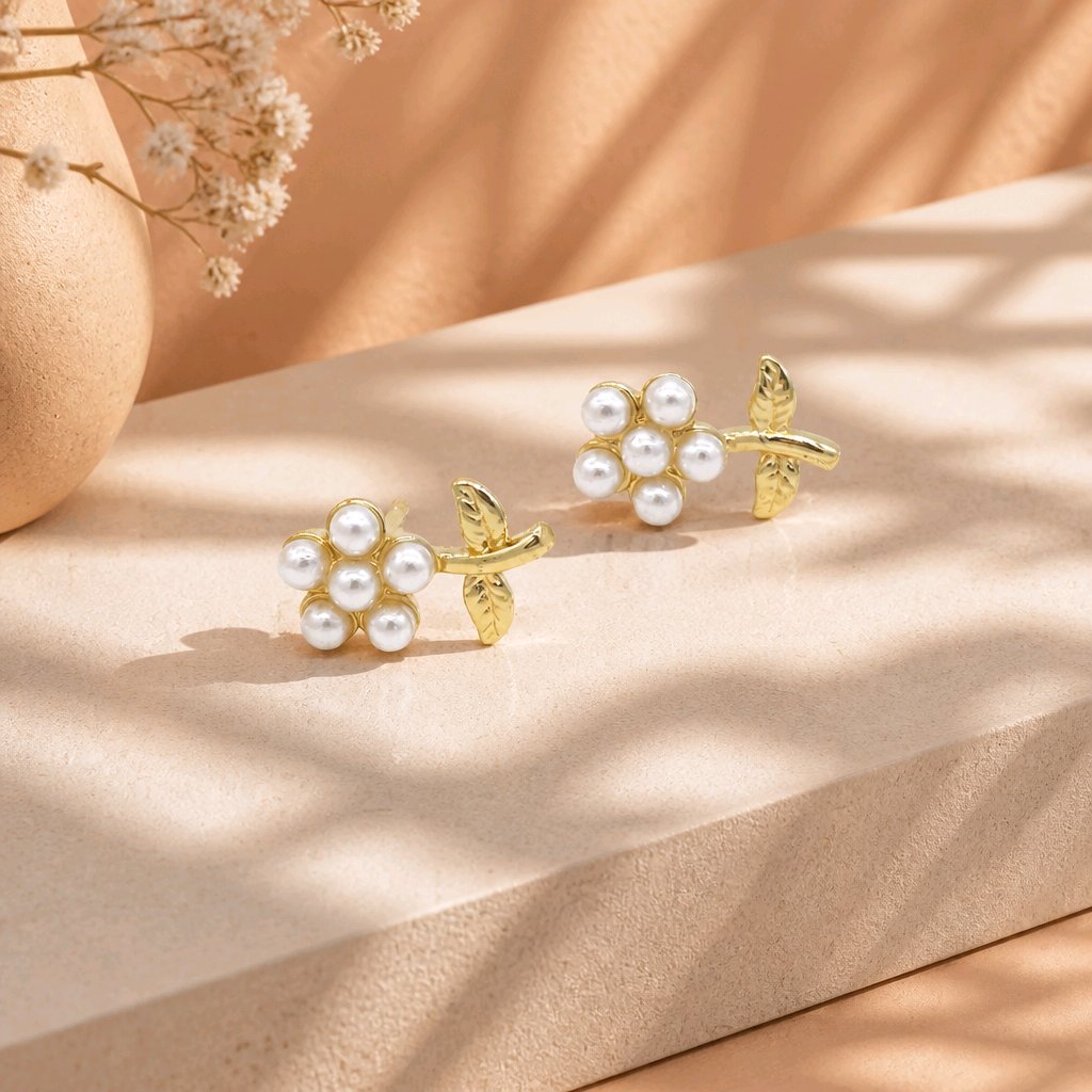 Topo flor perlas