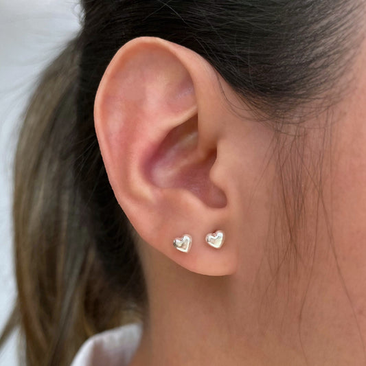 Topo plata corazón relieve